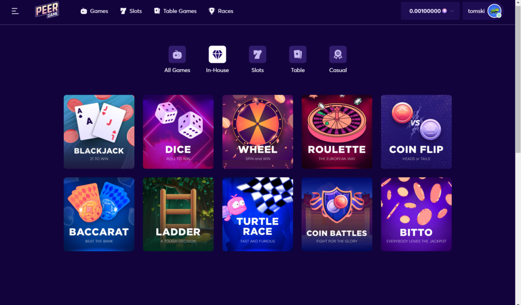 Peergame In-House Games